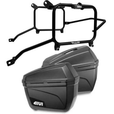 Imagem de Par Baú E22 Givi + Suporte Lateral Monokey Himalayan 450 25+ - Bráz Ac