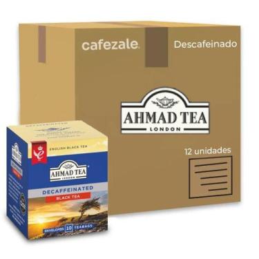 Imagem de Chá Preto Descafeinado Ahmad Tea Kit 12 Caixas De 10 Sachês