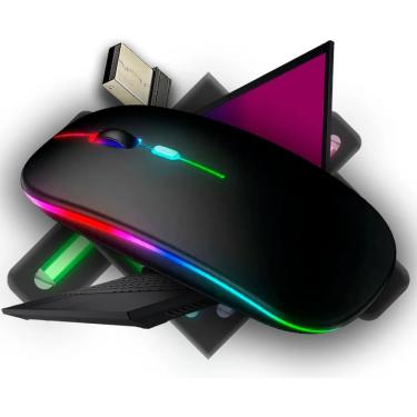 Imagem de Mouse Sem Fio Bateria Longa Ambidestro LED