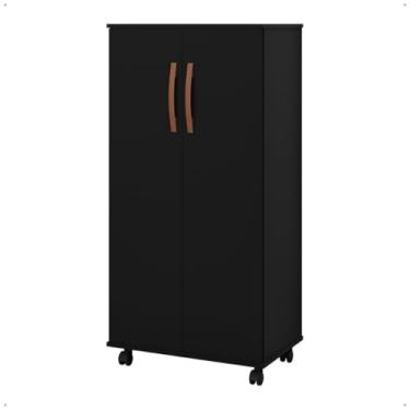 Imagem de Armário Sapateira Organizador Multiuso Prático Quarto Com Rodízios ou Pés 2 Portas(Nara Preto)