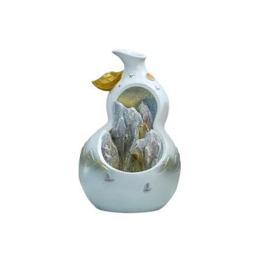 Imagem de Instalação fácil Fonte decorativa interna para meditação, fonte de água borbulhante, decoração para casa e escritório(Yellow)