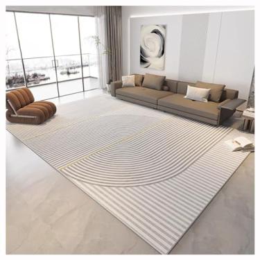 Imagem de SPXMQSS Tapetes de sala de estar, tapetes para quarto, antiderrapante, lavável, tapete que não cai, tapete interno de pelo baixo para quarto, sala de estar, cinza claro