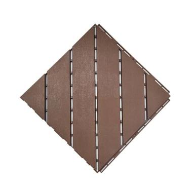 Imagem de SPXMQSS Decking composto, tábuas de deck de plástico de jardim, fácil de instalar, azulejo de convés de bloqueio de grande drenagem para varanda de jardim 30 x 30 cm G 33 peças