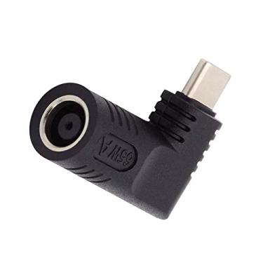 Imagem de NFHK Tomada CC 7,9 x 5,4 mm Entrada para USB-C Tipo-C Angular 90 Graus Adaptador de carregamento para Laptop Phone
