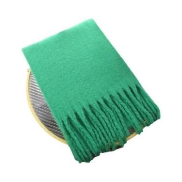 Imagem de Cachecol De Inverno Feminino Em Cashmere Grosso, Pashmina Com Franjas 
