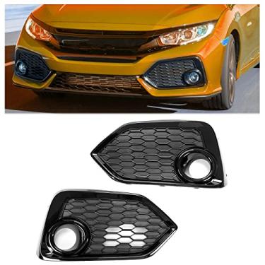 Imagem de HECASA Acabamento da tampa do farol de neblina compatível com Honda Civic Hatchback 2017-2019 EX-L/EX/LX/Sport/Sport Touring/Si Pair substituição para HO1039133 HO1038133