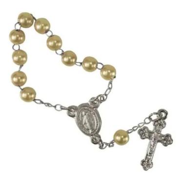 Imagem de 100 Mini Terços para Lembrancinha - SJO Artigos Religiosos, Pérola