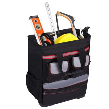 Imagem de Mochila Ferramentas Base Emborrachada Reforcada Bolsa Impermeavel Refletiva Motoboy Grande Premium