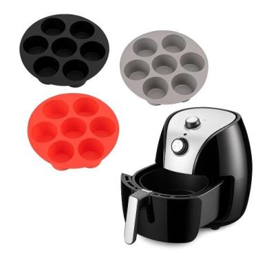 Imagem de Forma Cupcake Mini Bolo Air Fryer 7 Cavidades Cesto Silicone - Yeet