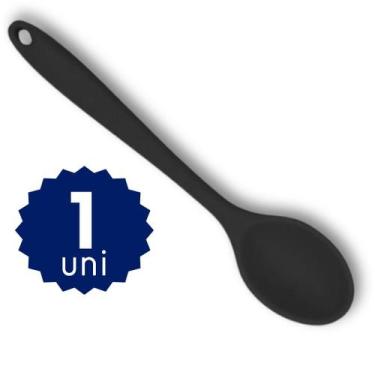 Imagem de Colher Silicone Cabo de Inox para Servir Arroz Utensilio de Silicone -