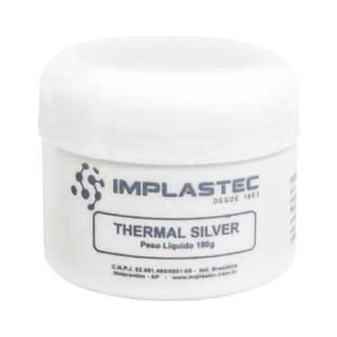 Imagem de Pasta térmica Thermal Silver pote de 100g. Marca IMPLASTEC.