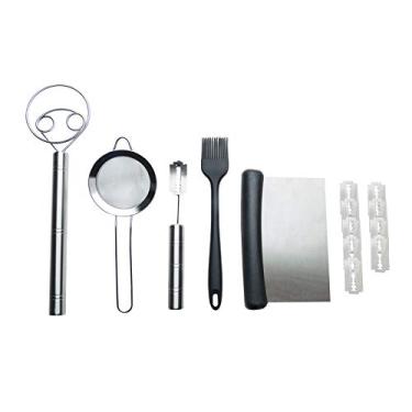 Imagem de Kit de Ferramentas para Fabricação Pão com Batedor Massa Dinamarquês Aço Inoxidável Lame Lâminas Substituição Scraper Crivo Malha Pincel Silicone Bolo