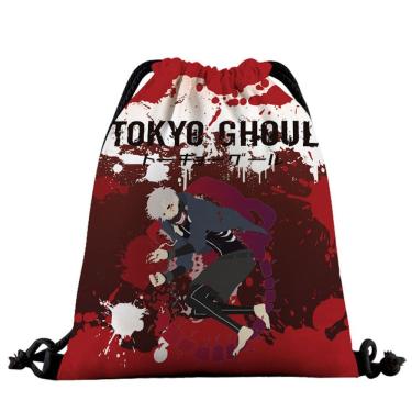 Imagem de Mochila com cordão Tokyo Ghoul Anime 39x32cm algodão-poliéster