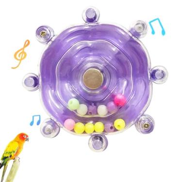 Imagem de Brinquedo de roda giratória para pássaros, brinquedos educativos interativos para pássaros pequenos, brinquedos de calopsita, acessórios de gaiola de periquito para pendurar para exercícios de
