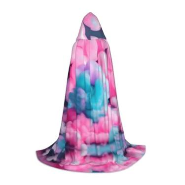 Imagem de SKKNT Capa com capuz de Halloween com estampa de algodão doce rosa com capuz para homens e mulheres para carnaval, Preto, P