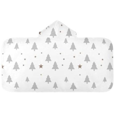 Imagem de Burbuja Toalha de banho com capuz de laço rosa para crianças, toalha de praia de pelúcia macia absorvente para chá de meninas e meninos 3-10 anos, 61 x 127 cm