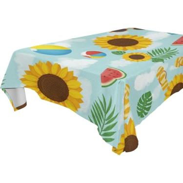 Imagem de Burbuja Toalha de mesa com padrão de verão, toalha de mesa quadrada anti-rugas grossa para decoração de jantar, cozinha, festa, 152 x 152 cm