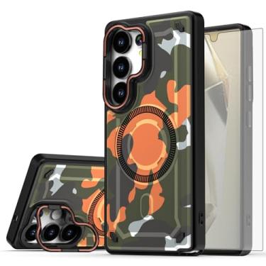 Imagem de Asuwish Capa de celular para Samsung Galaxy S25 Ultra 5G capa magnética com protetor de tela e suporte rígido de proteção de carregamento sem fio pintado S25Ultra 25S S 25 25Ultra 6.9 2025 feminino