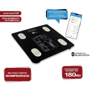 Imagem de Balança Digital Corporal Bioimpedância Aplicativo Bluetooth - THIKA