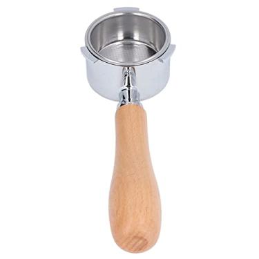Imagem de Cryfokt Portafilter Sem Fundo Filtragem Ultrafina Suporte de Portafilter Profissional para Expobar, Alça de Aço Inoxidável Design Ergonômico, Cor de Madeira 10,1 Onças Substituição Perfeita para (51