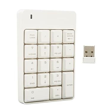 Imagem de SALALIS Teclado Numérico SK 51AG, Teclado Numérico USB Sem Fio de 18 Teclas 2.4G Com Design de Baixo Ruído, para Laptop Desktop 2000 OS X Vista 7 (Branca)