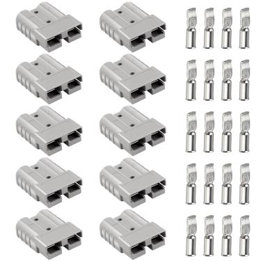 Imagem de MOOKEERF Kit de conexão rápida/desconexão de bateria 50A 10-12 AWG, 50 Amp 600V kit de conector para guincho de recuperação, empilhadeira, sistemas de reboque e aplicações solares