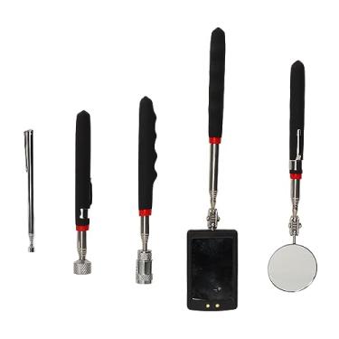 Imagem de Cryfokt Espelho de Inspeção Telescópica Com Luz Led, Ferramenta de Captura Magnética para Manutenção de Veículos, Ferramenta de Coleta Telescópica para Mecânicos
