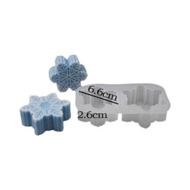 Imagem de Molde De Silicone Para Vela Em Forma De Floco De Neve 3D De Natal Com 