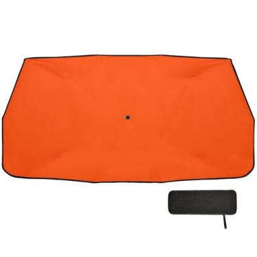 Imagem de Guarda-sol vermelho laranja para para-brisa cobertura completa para para-brisas de carro 147 x 75 cm