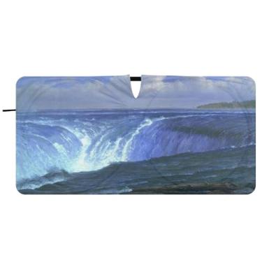 Imagem de Guarda-sol personalizado Albert Bierstadt Cataratas do Niágara para para-brisa de carro Engraçado Dobrável Caminhão Carro Persianas para Janelas Frontais Automotivo, 76,2 cm x 149,9 cm