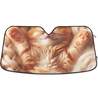 Imagem de Guarda-sol de carro fofo animal engraçado personalizado para-brisa dobrável caminhão carro persianas para protetor de janelas dianteiras M, 139.7 cm x 70.1 cm