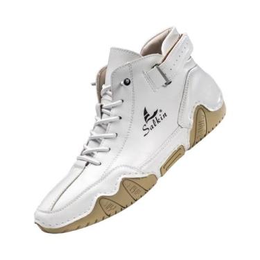 Imagem de Botas De Couro Masculinas Feitas À Mão, Casuais, Para Trekking Ao Ar L