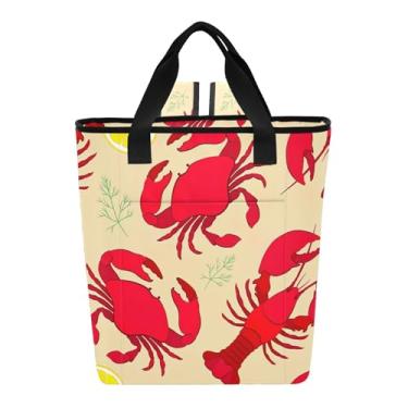 Imagem de Joitme Bolsa térmica com pintura de limão e caranguejo lagosta, 36 latas, leve, isolada, mochila de resfriamento