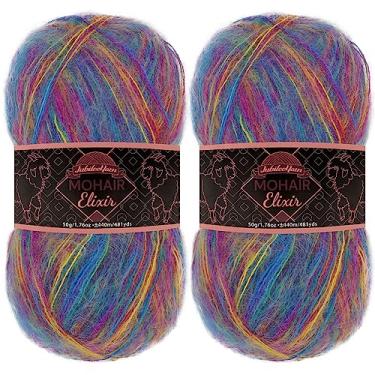 Imagem de JubileeYarn Fio de Elixir Mohair – Mistura de Lã para Bebês 50 g/novelo – Waikiki Beachcomber – 2 novelos