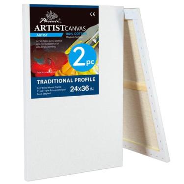 Imagem de Lienzo para Artista PHOENIX 24x36 cm Paquete de 2 Estirados 100% Algod