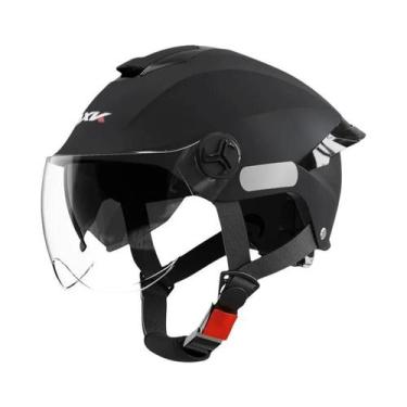 Imagem de Capacete De Motocicleta Aberto Preto De Verão Com Proteção Contra Impa