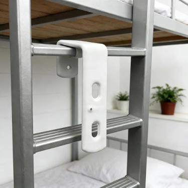 Imagem de 1 gancho de escada para beliche, ganchos de metal para escalada, instalação de corrimão de escada, adequado para suportes de escada em forma de L, acessórios de cama seguros e resistentes