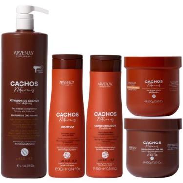 Imagem de Kit Arvensis Cachos Naturais Tratamento Completo 5 Produtos Cabelos Cr