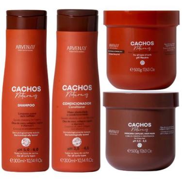 Imagem de Kit Arvensis Cachos Naturais 4 Produtos Tratamento Capilar Completo Ca