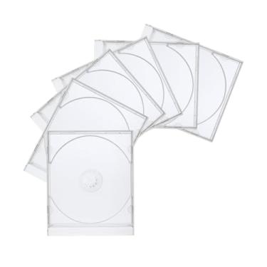 Imagem de FALVFUN 6 peças de caixa de joias de CD transparente padrão para carro, estojo de joias de armazenamento de discos de plástico para substituição de proteção, suporte de capa de CD DVD com bandeja