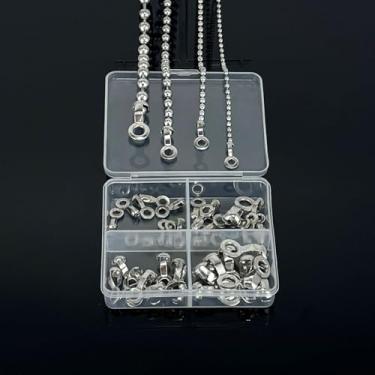 Imagem de ROEIEIS 40 peças de conectores de corrente esférica, 4 tamanhos servem para correntes esféricas de 2,4 mm/3 mm/4,5 mm/6 mm, aço inoxidável 304 para correntes de puxar ventiladores e artesanato DIY