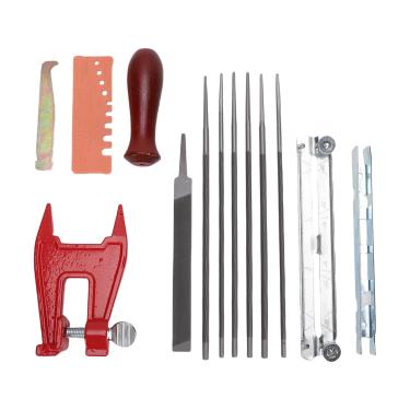 Imagem de Generic Kit de Arquivo de Motosserra, Ferramenta de Afiador de Motosserra Universal de 11 Unidades Com 5 32 3 16 7 32 Arquivos Redondos, Alça de Plano, Limpador de Ranhuras de Medidor