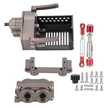 Imagem de Cuofyunl conjunto de caixa de transmissão de motor dianteiro de metal para scx10 1/10 rc crawler carro fácil instalação