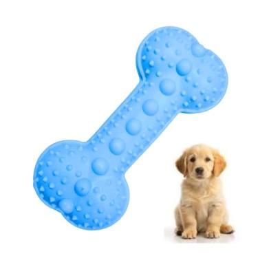 Imagem de Osso Porta Petisco Mordedor para Cães Médio e Grande Porte (Azul)