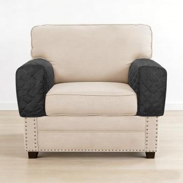 Imagem de Pacote com 2 capas de braço de sofá, capa de apoio de braço para cães, resistente à água, para cadeira e sofá, capa de braço de sofá com 3 bolsos para protetor de braço de sofá para gatos de estimação
