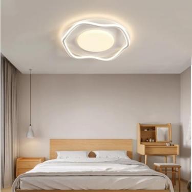 Imagem de Luminária de teto LED regulável, luminária de teto redonda com controle remoto, temperatura de cor de 3000K a 6000K, Ra≥97, estrutura em ferro, alumínio e silicone, 50cm 77W 6160lm/40cm 52