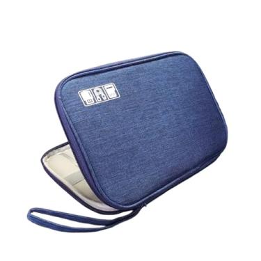 Imagem de SOMKB Caixa de pulseira para Apple Watch capa cabo de dados relógio inteligente de viagem bolsa de armazenamento caixa organizador de relógios (azul)