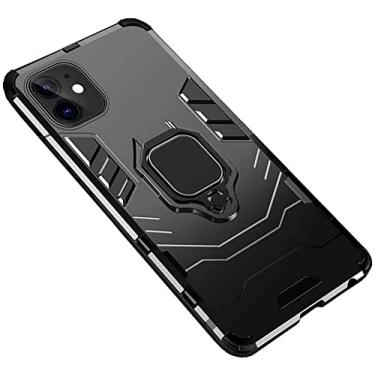 Imagem de MURVE Capa de telefone para transporte de carro, capa para Apple iPhone 11 tudo incluso à prova de choque capa traseira de telefone com suporte de dedo preta