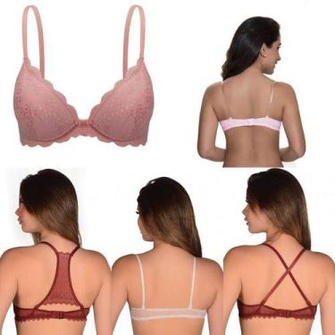 Imagem de Kit 3 Sutiã Versátil 5 Em 1 Renda Nadador Silicone Lingerie - Mi Amore