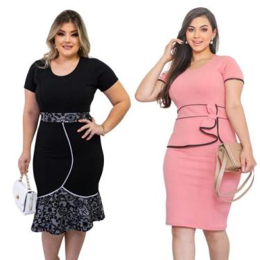 Imagem de Combo Vestidos Culto Festa Mulher Virtuosa , Rosa, Preto, G